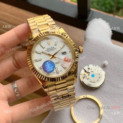 Replica Rolex Datejust II All White Dial Gold Presidential Watch 40mm